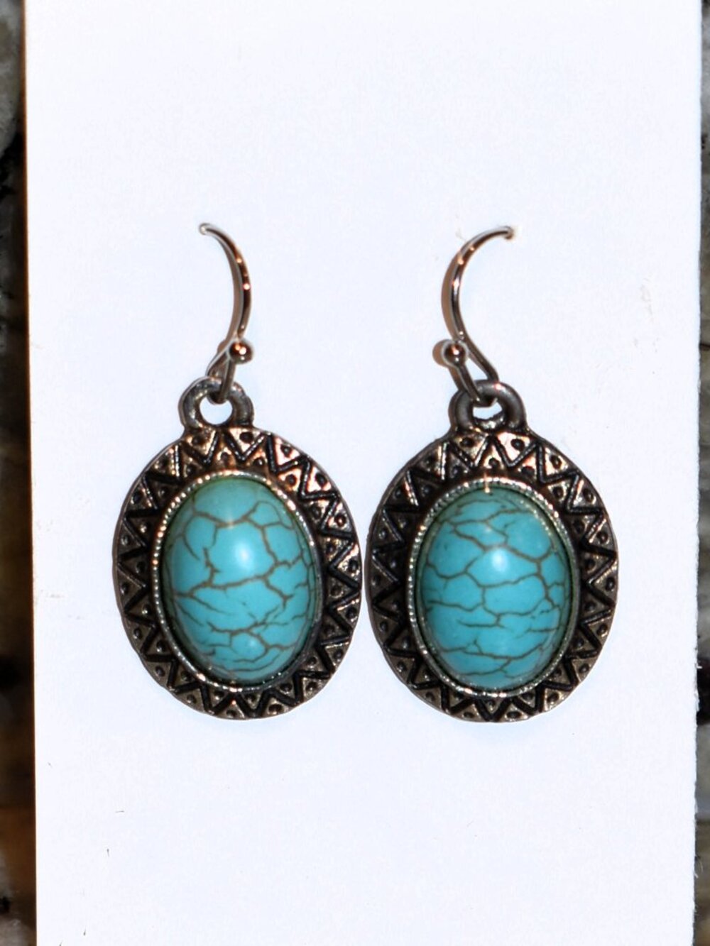 Canyon Sky Turquoise & Silver Dangle Earrings - Brand New
